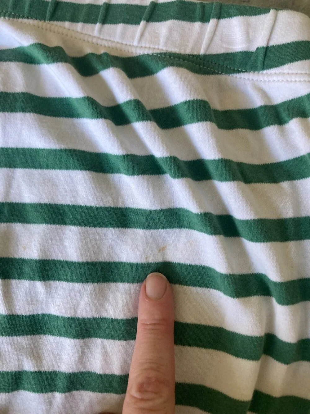 Lake Pajama Bottoms Green Stripe Size S Pima Cotton